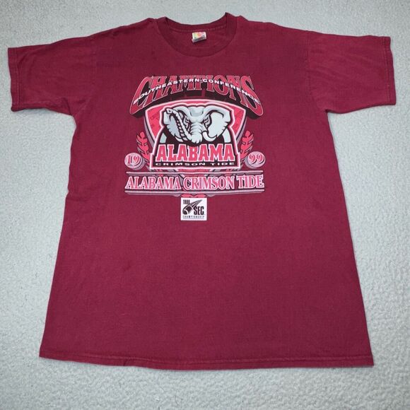 Vintage Alabama Crimson Tide Shirt Mens Extra Large Conference Champions Flame - Picture 1 of 12